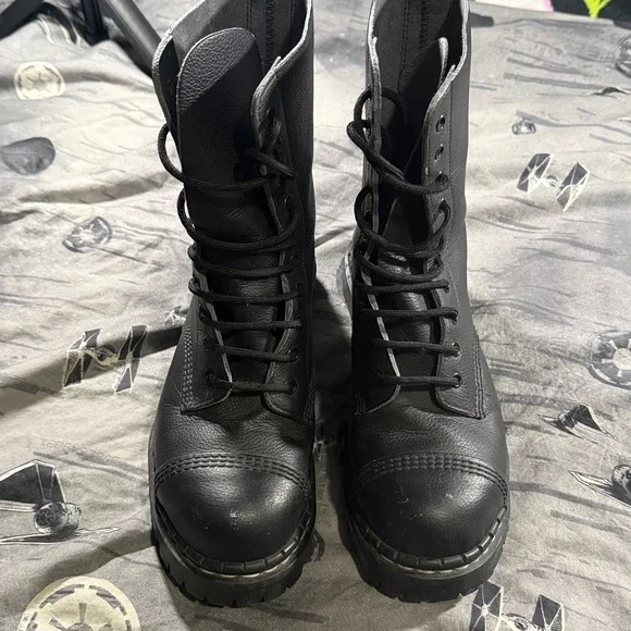 GRIPFAST 10 EYE STEEL TOE MADE IN ENGLAND LEATHER BOOTS SZ UK 7 MENS 8 LADIES 9 - Picture 2 of 11